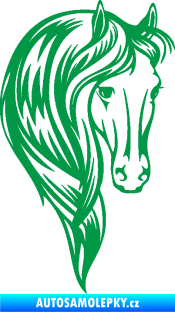 Samolepka Kůň 064 pravá s hřívou zelená