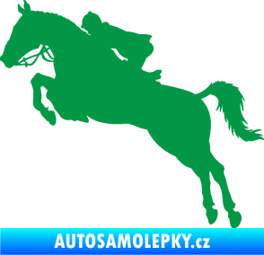 Samolepka Kůň 076 levá parkur zelená