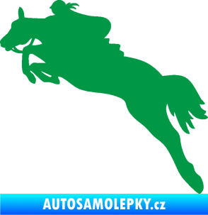 Samolepka Kůň 084 levá s jezdkyní zelená