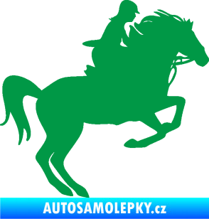 Samolepka Kůň 091 pravá skok zelená