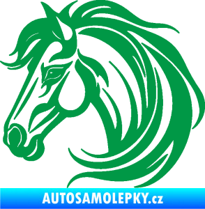 Samolepka Kůň 103 levá hlava zelená