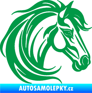 Samolepka Kůň 103 pravá hlava zelená