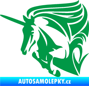 Samolepka Kůň jednorožec 001 levá zelená