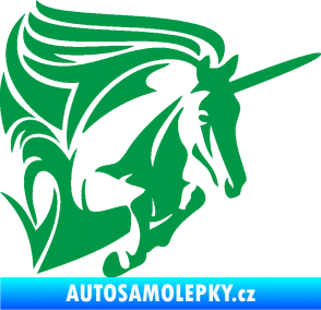 Samolepka Kůň jednorožec 001 pravá zelená