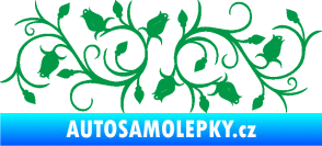 Samolepka Květina dekor 010 levá růžičky zelená