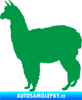 Samolepka Lama 002 levá alpaka zelená