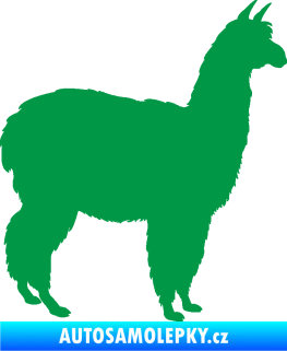 Samolepka Lama 002 pravá alpaka zelená