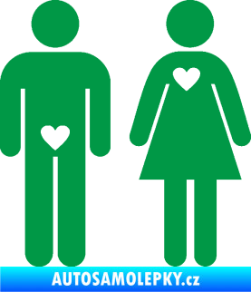 Samolepka Láska muže a ženy levá zelená