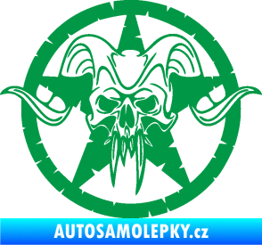 Samolepka Lebka 039 levá army hvězda zelená