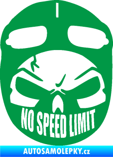 Samolepka Lebka 043 motorkář zelená