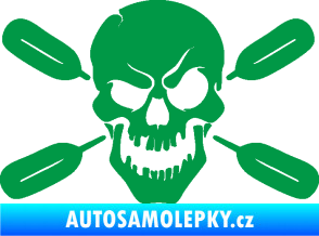 Samolepka Lebka 053 levá s pádly zelená