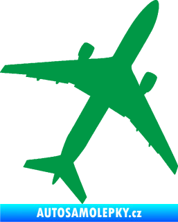Samolepka Letadlo 018 pravá zelená