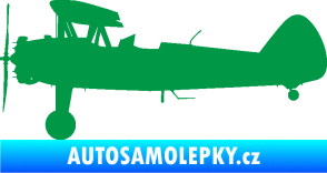 Samolepka Letadlo 020 levá Boeing Stearman model 75 biplane zelená