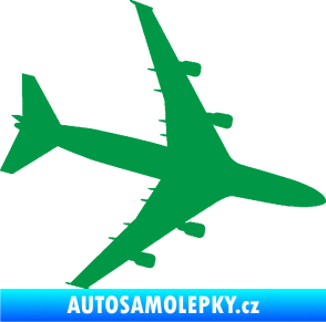 Samolepka letadlo 023 pravá Jumbo Jet zelená