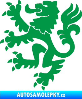 Samolepka Lev heraldika 001 levá Český lev zelená