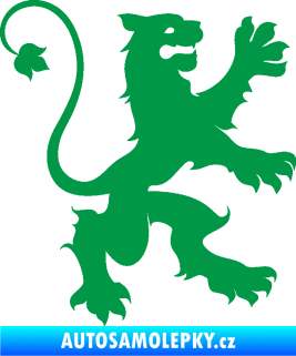Samolepka Lev heraldika 002 pravá zelená