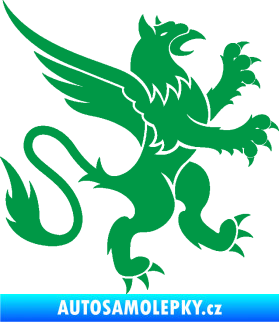 Samolepka Lev heraldika 003 pravá zelená