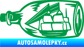 Samolepka Loď v láhvi 001 levá zelená