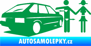 Samolepka Love car love girl levá zelená