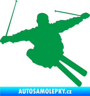 Samolepka Lyžař 001 pravá zelená