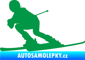 Samolepka Lyžař 002 levá zelená