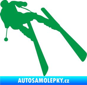 Samolepka Lyžař 007 pravá zelená