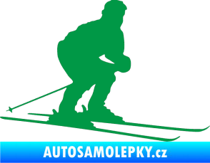 Samolepka Lyžař 009 pravá zelená