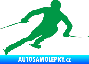 Samolepka Lyžař 012 pravá zelená