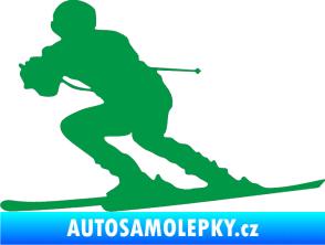 Samolepka Lyžař 017 levá zelená