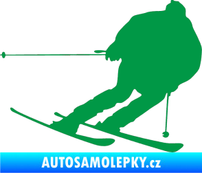 Samolepka Lyžař 019 pravá zelená