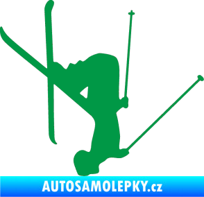 Samolepka Lyžař 023 pravá zelená