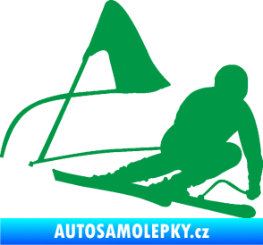 Samolepka Lyžař 025 pravá zelená