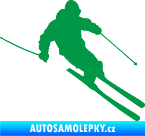 Samolepka Lyžař 027 pravá zelená