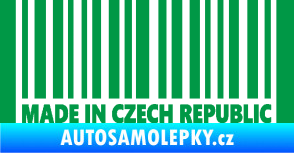 Samolepka Made in Czech republic čárový kód zelená