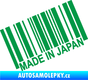 Samolepka Made in Japan 003 čárový kód zelená