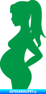 Samolepka Maminka v autě 002 levá silueta těhulka zelená