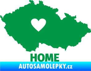 Samolepka Mapa České republiky 004 home zelená