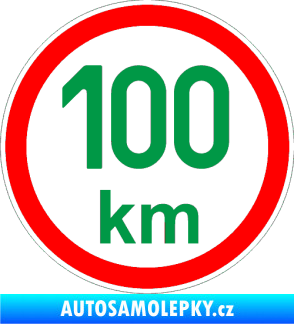 Samolepka Maximální rychlost 100km - nejvyšší konstrukční rychlost zelená