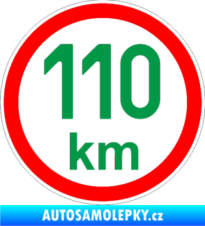 Samolepka Maximální rychlost 110km - nejvyšší konstrukční rychlost zelená