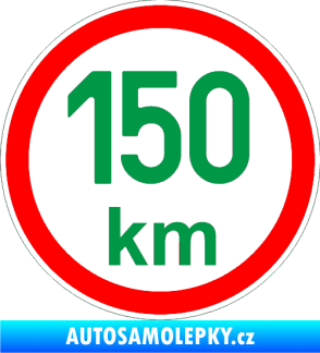 Samolepka Maximální rychlost 150km - nejvyšší konstrukční rychlost zelená