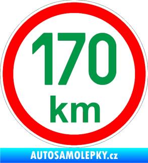 Samolepka Maximální rychlost 170km - nejvyšší konstrukční rychlost zelená