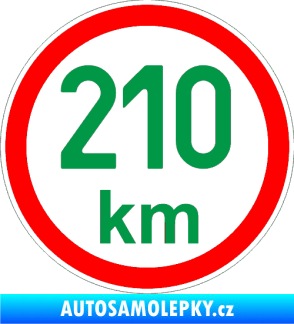 Samolepka Maximální rychlost 210km - nejvyšší konstrukční rychlost zelená