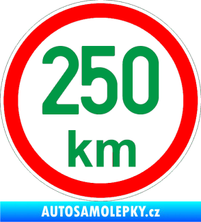 Samolepka Maximální rychlost 250km - nejvyšší konstrukční rychlost zelená