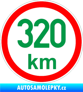 Samolepka Maximální rychlost 320km - nejvyšší konstrukční rychlost zelená