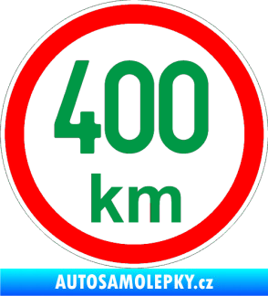 Samolepka Maximální rychlost 400km - nejvyšší konstrukční rychlost zelená