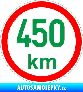 Samolepka Maximální rychlost 450km - nejvyšší konstrukční rychlost zelená