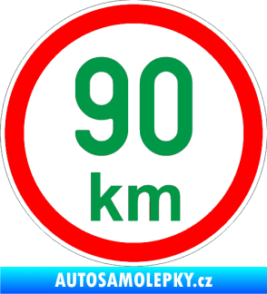 Samolepka Maximální rychlost 90km - nejvyšší konstrukční rychlost zelená