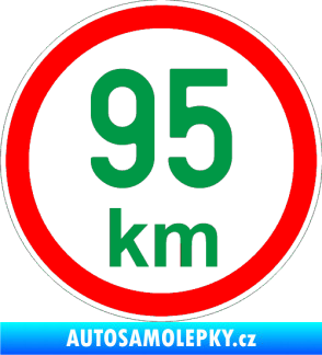 Samolepka Maximální rychlost 95km - nejvyšší konstrukční rychlost zelená