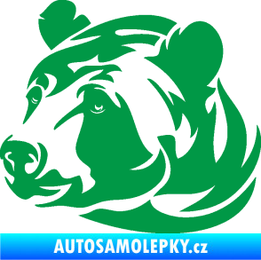 Samolepka Medvěd 007 levá hlava zelená