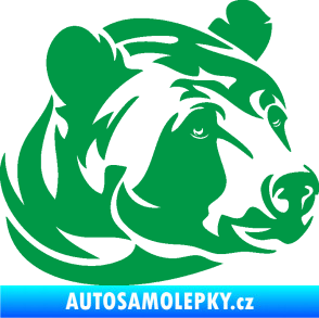 Samolepka Medvěd 007 pravá hlava zelená